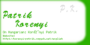 patrik korenyi business card